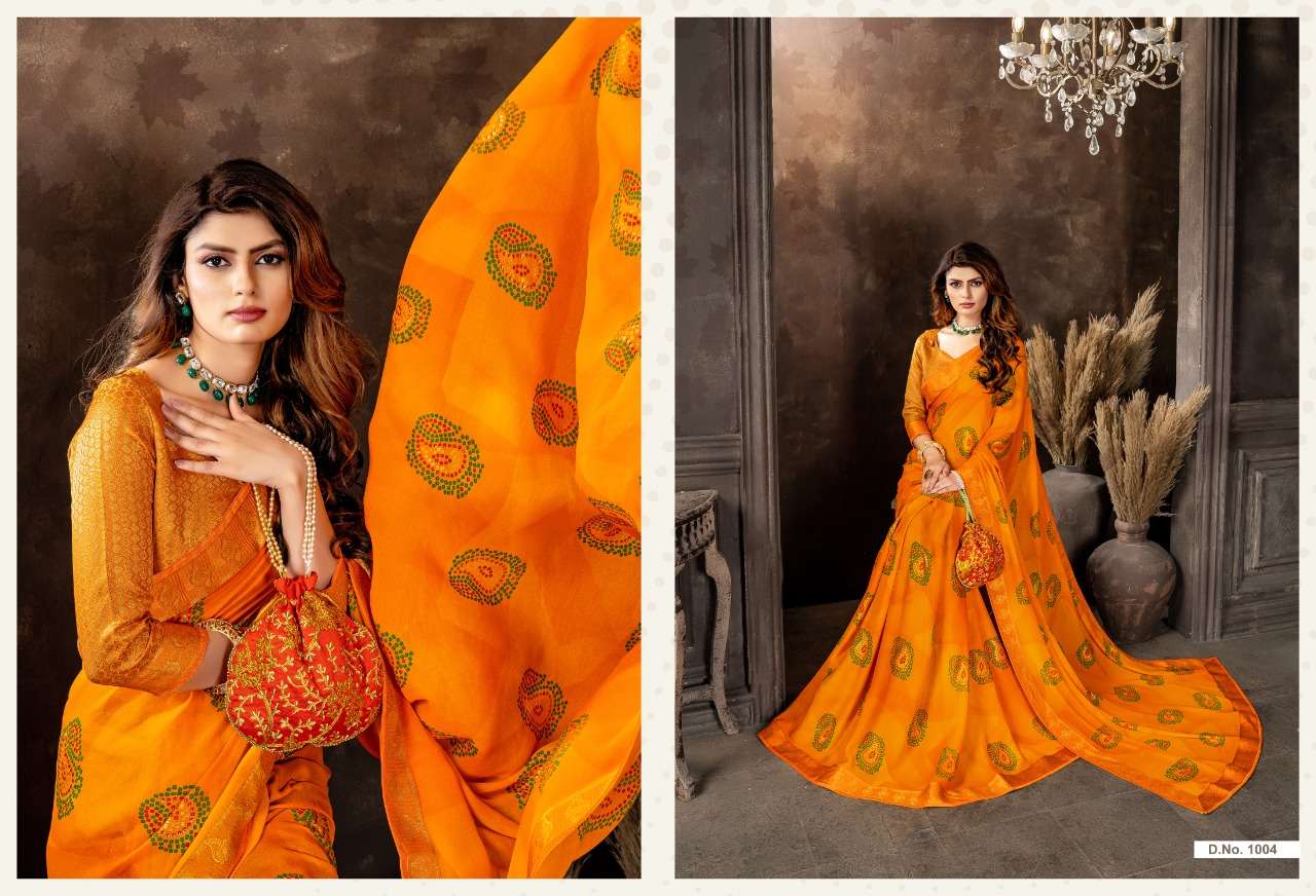 CHHAVI BY SAI ANSH 1001 TO 1008 SERIES INDIAN TRADITIONAL WEAR COLLECTION BEAUTIFUL STYLISH FANCY COLORFUL PARTY WEAR & OCCASIONAL WEAR FANCY SAREES AT WHOLESALE PRICE