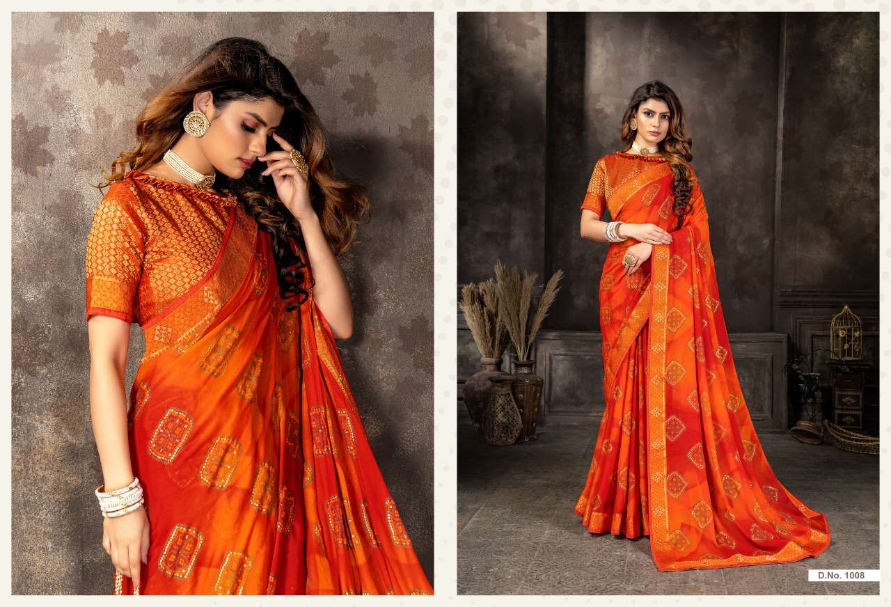 CHHAVI BY SAI ANSH 1001 TO 1008 SERIES INDIAN TRADITIONAL WEAR COLLECTION BEAUTIFUL STYLISH FANCY COLORFUL PARTY WEAR & OCCASIONAL WEAR FANCY SAREES AT WHOLESALE PRICE
