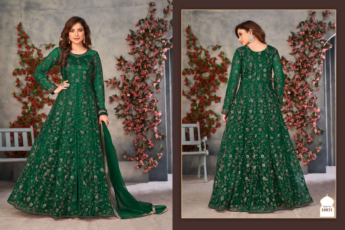 Anjubaa Vol-4 By Fashid Wholesale 10031 To 10033 Series Designer Festive Suits Beautiful Fancy Colorful Stylish Party Wear & Occasional Wear Net Dresses At Wholesale Price