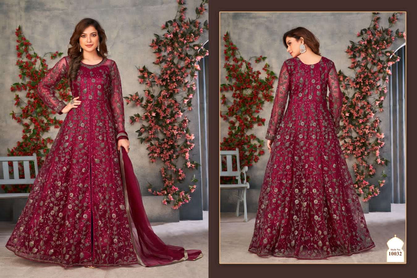 Anjubaa Vol-4 By Fashid Wholesale 10031 To 10033 Series Designer Festive Suits Beautiful Fancy Colorful Stylish Party Wear & Occasional Wear Net Dresses At Wholesale Price