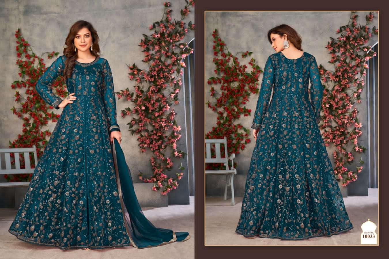 Anjubaa Vol-4 By Fashid Wholesale 10031 To 10033 Series Designer Festive Suits Beautiful Fancy Colorful Stylish Party Wear & Occasional Wear Net Dresses At Wholesale Price