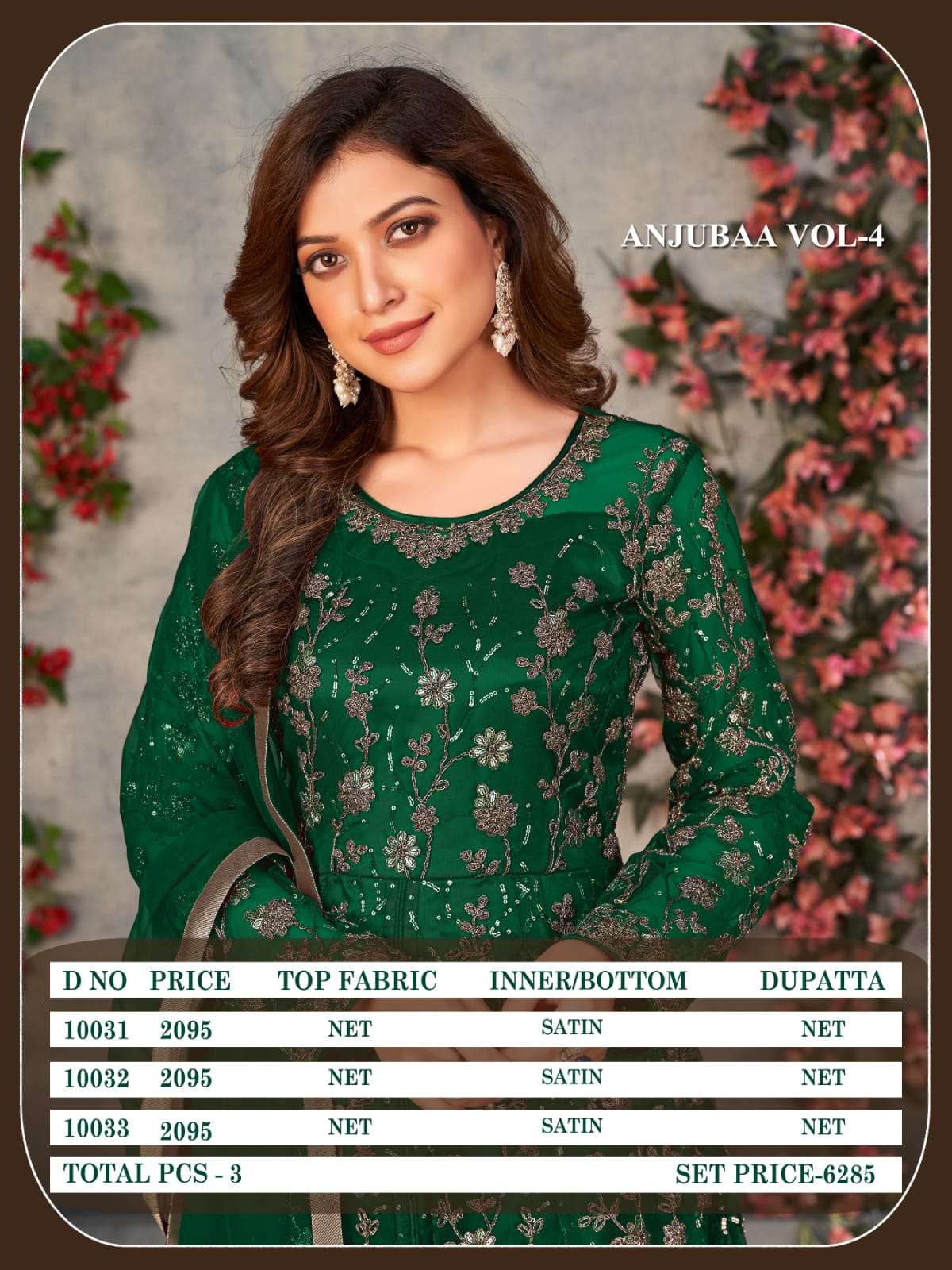 Anjubaa Vol-4 By Fashid Wholesale 10031 To 10033 Series Designer Festive Suits Beautiful Fancy Colorful Stylish Party Wear & Occasional Wear Net Dresses At Wholesale Price