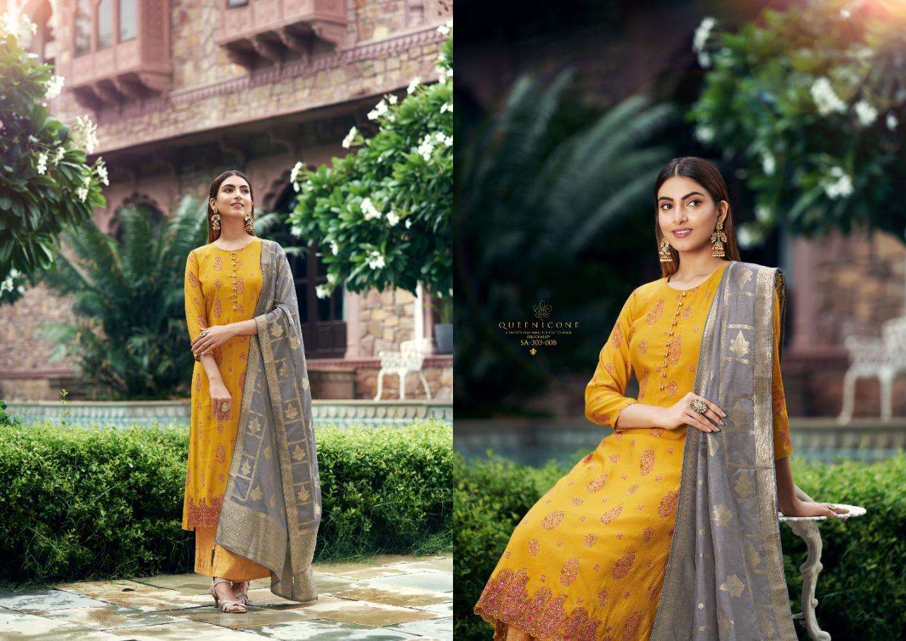 NAQSH BY SARGAM PRINTS 303-001 TO 303-008 SERIES BEAUTIFUL SUITS COLORFUL STYLISH FANCY CASUAL WEAR & ETHNIC WEAR PURE MUSLIN SILK PRINT DRESSES AT WHOLESALE PRICE