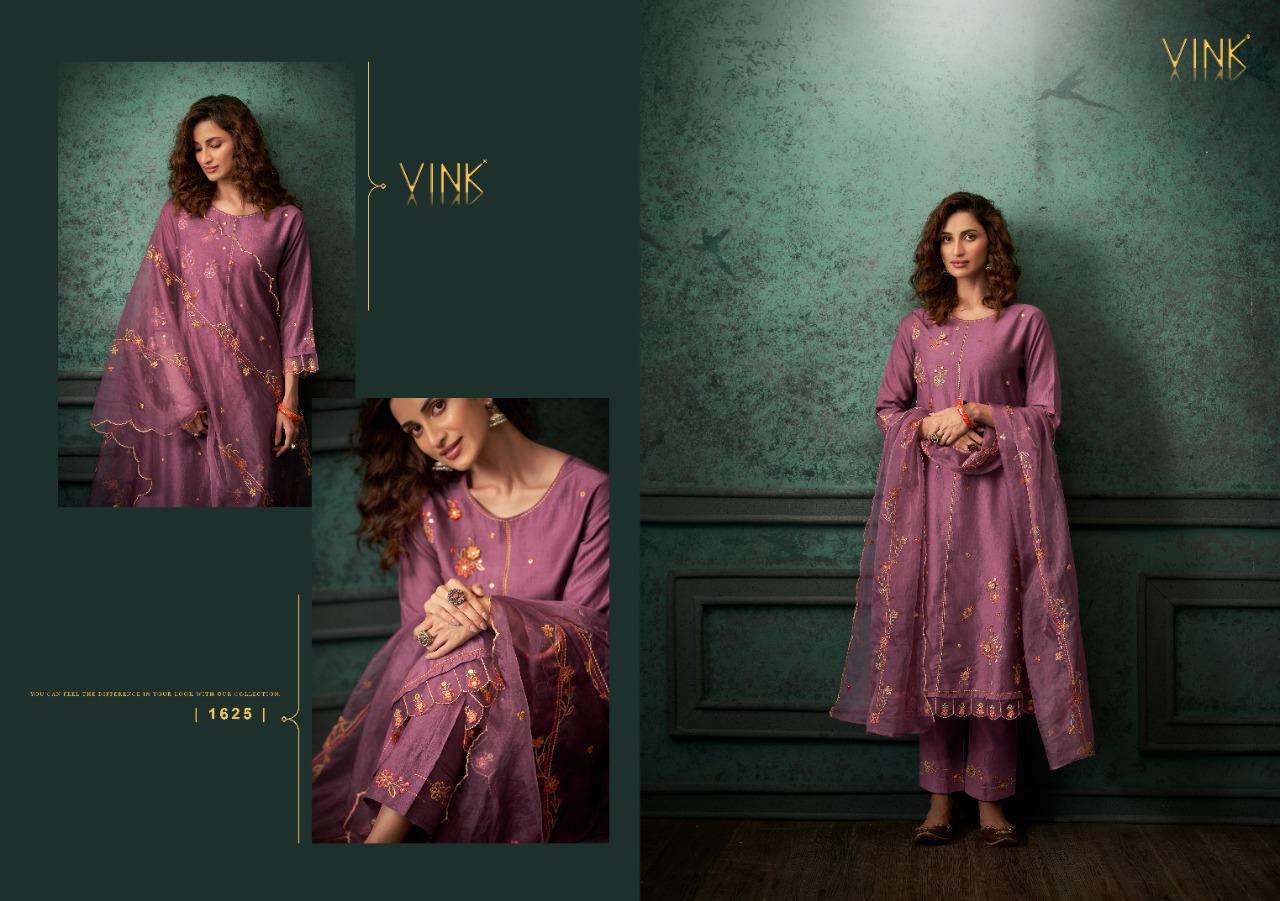 FESTIVE EDIT BY VINK 1621 TO 1626 SERIES BEAUTIFUL SUITS COLORFUL STYLISH FANCY CASUAL WEAR & ETHNIC WEAR CHINNON SILK DRESSES AT WHOLESALE PRICE