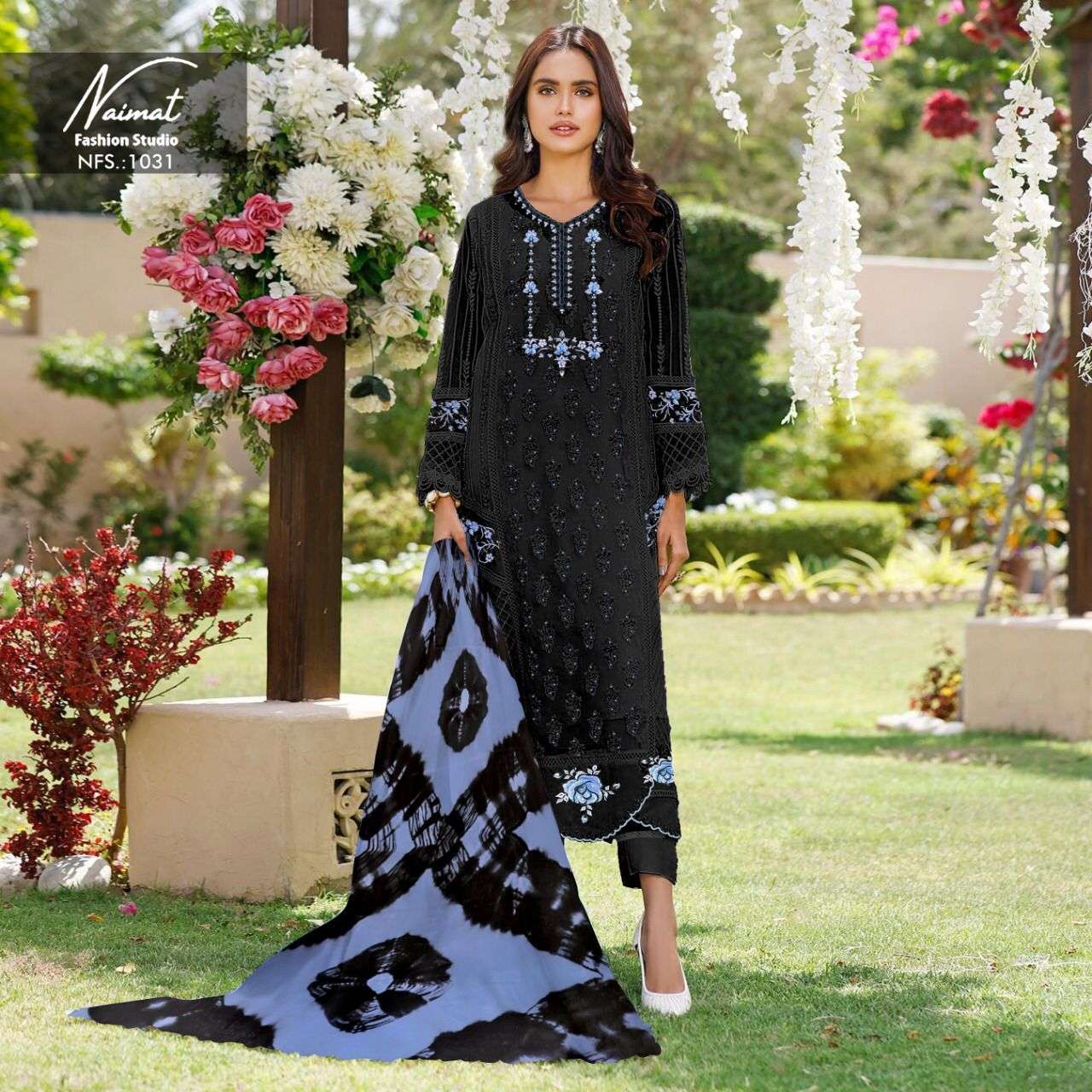 NAIMAT 1031 COLOURS BY NAIMAT FASHION STUDIO 1031-A TO 1031-C SERIES BEAUTIFUL PAKISTANI SUITS COLORFUL STYLISH FANCY CASUAL WEAR & ETHNIC WEAR PURE FAUX GEORGETTE DRESSES AT WHOLESALE PRICE