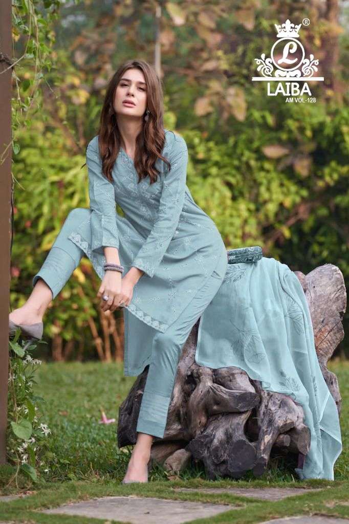 AM VOL-128 BY LAIBA 01 TO 03 SERIES BEAUTIFUL PAKISTANI SUITS STYLISH COLORFUL FANCY CASUAL WEAR & ETHNIC WEAR PURE GEORGETTE DRESSES AT WHOLESALE PRICE