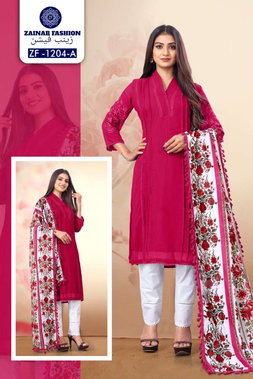 ZF-1204 COLOURS BY ZAINAB FASHION PAKISTANI SUITS BEAUTIFUL FANCY COLORFUL STYLISH PARTY WEAR & OCCASIONAL WEAR PURE GEORGETTE WITH EMBROIDERY DRESSES AT WHOLESALE PRICE