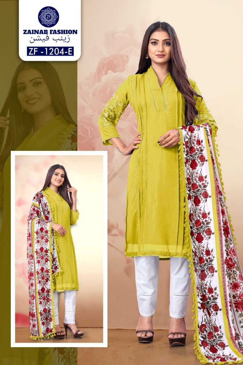 ZF-1204 COLOURS BY ZAINAB FASHION PAKISTANI SUITS BEAUTIFUL FANCY COLORFUL STYLISH PARTY WEAR & OCCASIONAL WEAR PURE GEORGETTE WITH EMBROIDERY DRESSES AT WHOLESALE PRICE