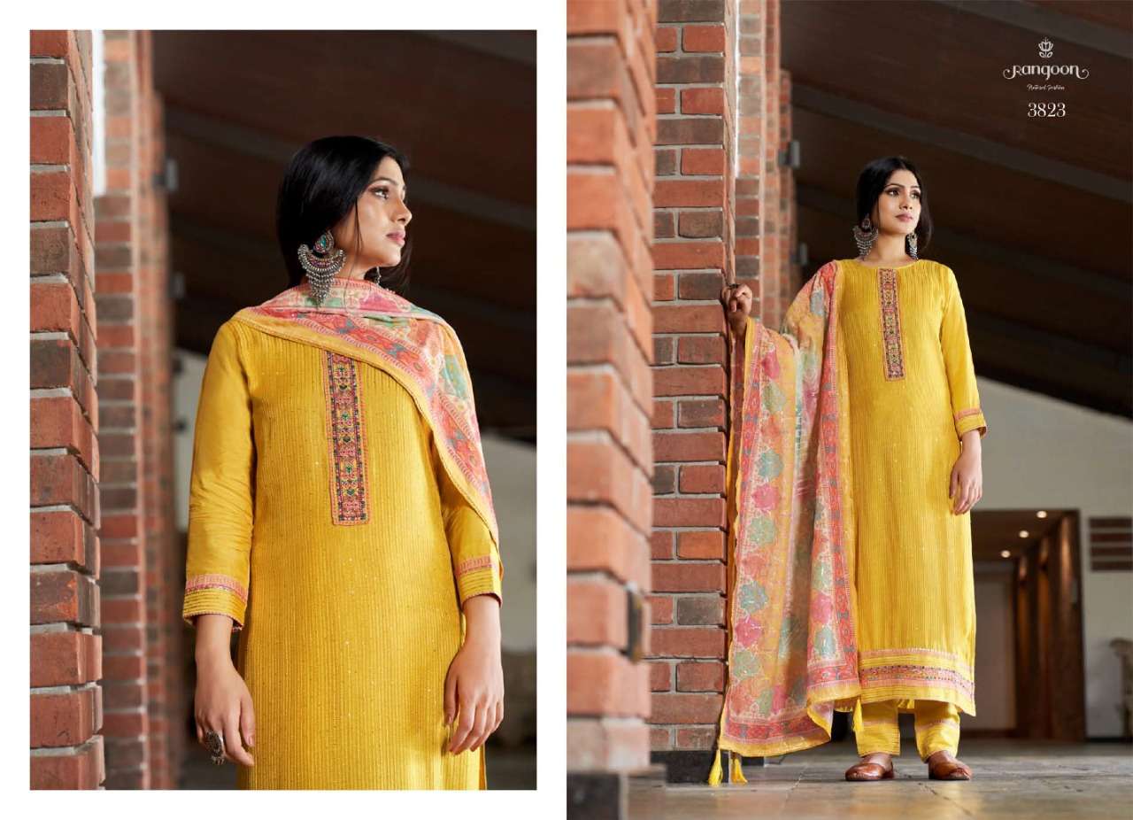 AARAMBH VOL-2 BY RANGOON 3821 TO 3824 SERIES BEAUTIFUL SUITS COLORFUL STYLISH FANCY CASUAL WEAR & ETHNIC WEAR PURE MUSLIN DRESSES AT WHOLESALE PRICE
