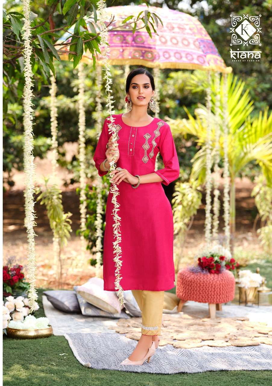 FANTASY BY KIANA 2001 TO 2008 SERIES DESIGNER STYLISH FANCY COLORFUL BEAUTIFUL PARTY WEAR & ETHNIC WEAR COLLECTION PURE MUSLIN WORK KURTIS WITH BOTTOM AT WHOLESALE PRICE