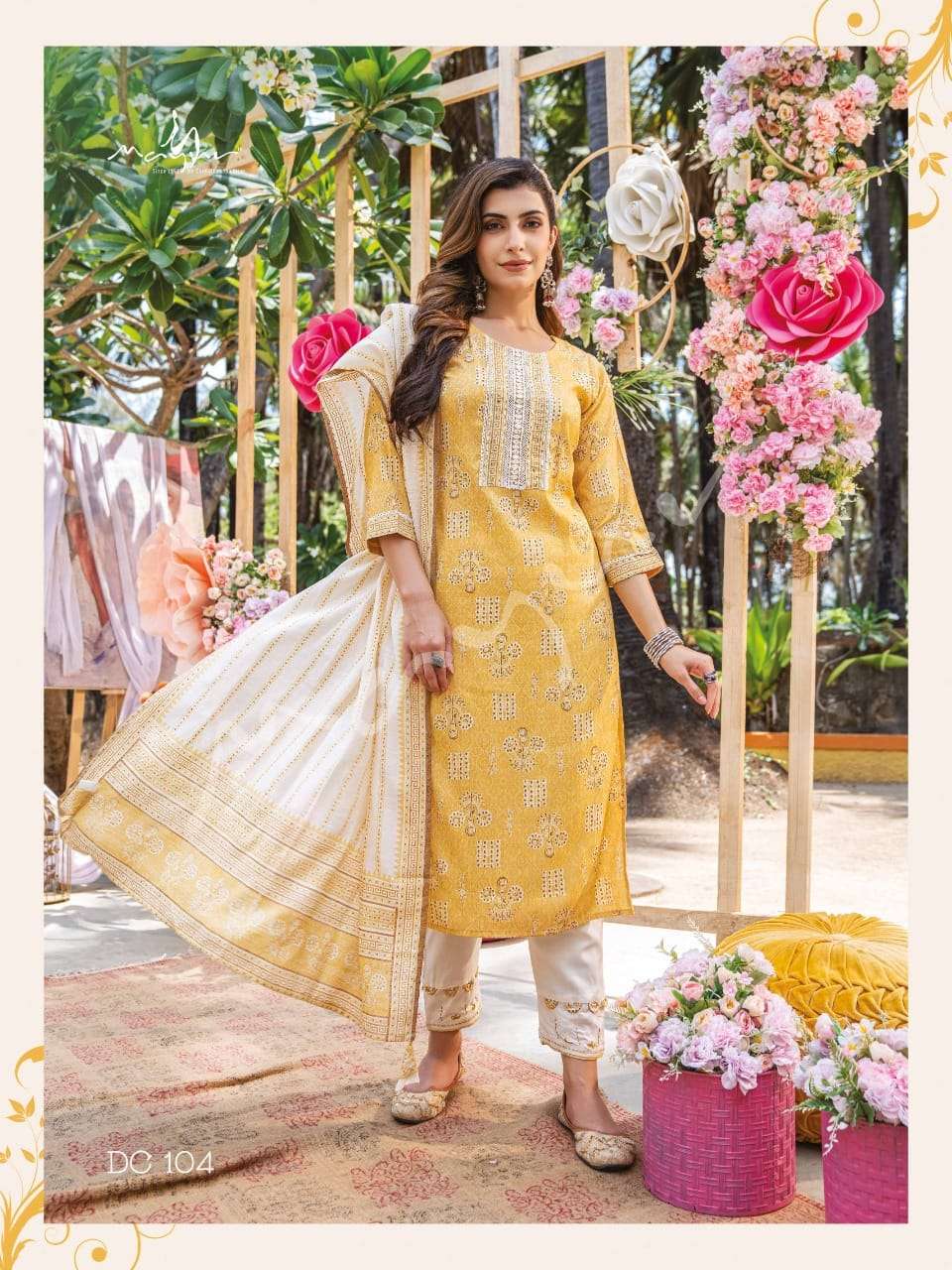 DREAM CATCHER BY MAYUR 101 TO 104 SERIES BEAUTIFUL SUITS COLORFUL STYLISH FANCY CASUAL WEAR & ETHNIC WEAR FANCY PRINT DRESSES AT WHOLESALE PRICE