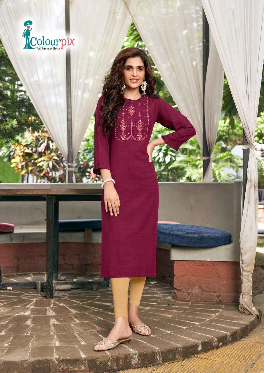 ROSE BERRY VOL-1 BY COLOURPIX 1001 TO 1006 SERIES DESIGNER STYLISH FANCY COLORFUL BEAUTIFUL PARTY WEAR & ETHNIC WEAR COLLECTION PURE RAYON KURTIS AT WHOLESALE PRICE