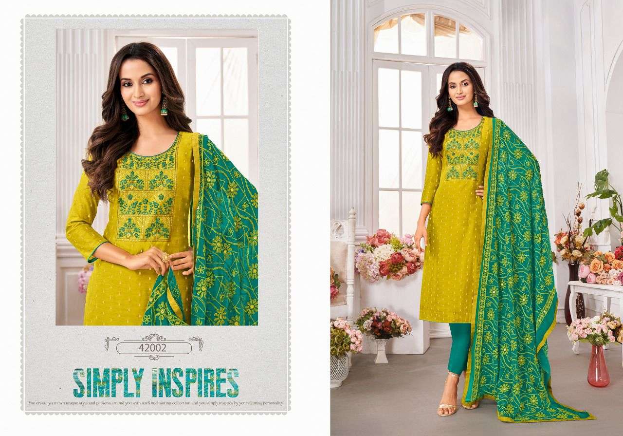 MAIRIN VOL-7 BY KAPIL TRENDZ 42001 TO 42012 SERIES BEAUTIFUL SUITS COLORFUL STYLISH FANCY CASUAL WEAR & ETHNIC WEAR MODAL DRESSES AT WHOLESALE PRICE