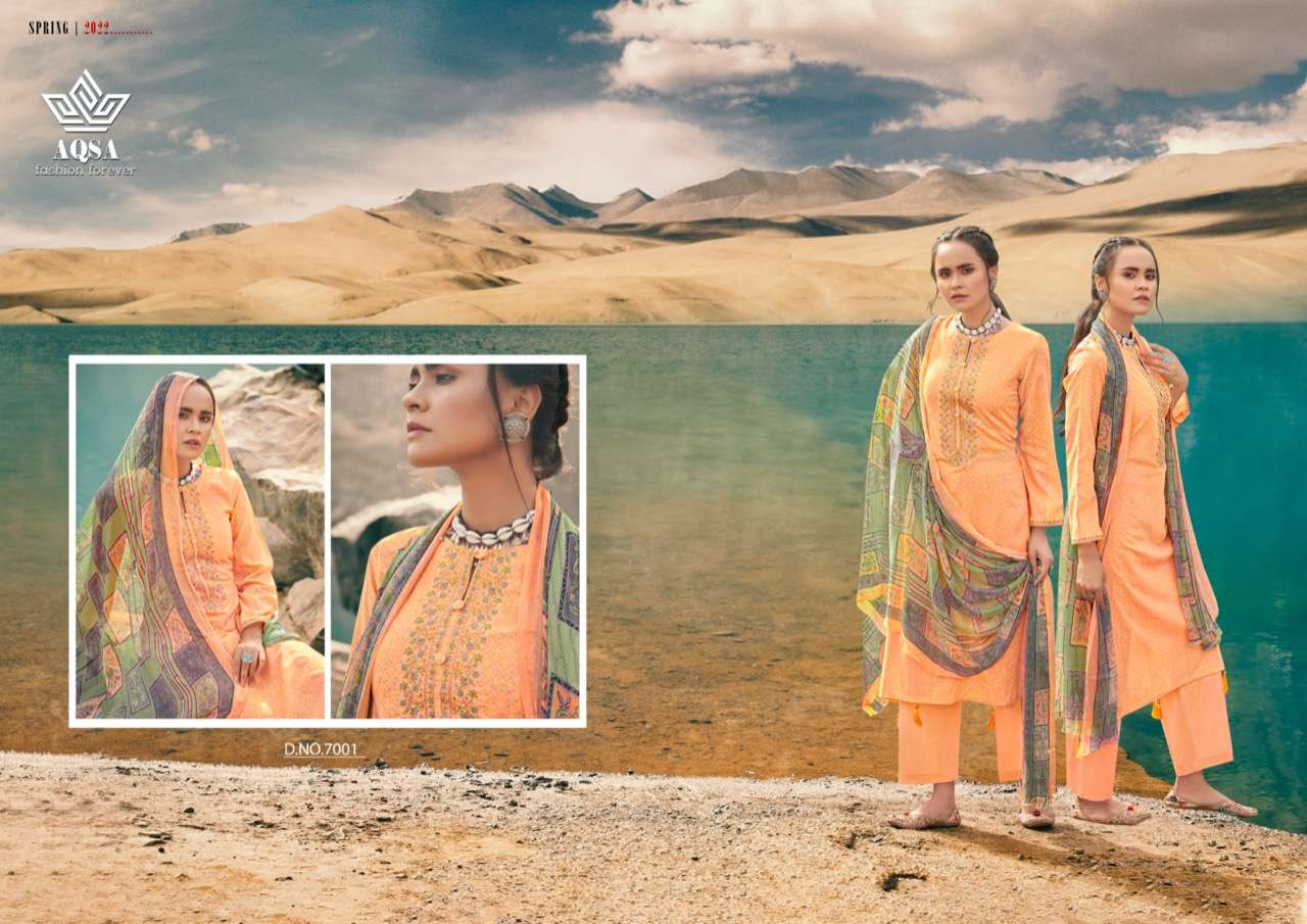 VRITIKA BY AQSA 7001 TO 7006 SERIES BEAUTIFUL SUITS COLORFUL STYLISH FANCY CASUAL WEAR & ETHNIC WEAR CAMBRIC PRINT DRESSES AT WHOLESALE PRICE