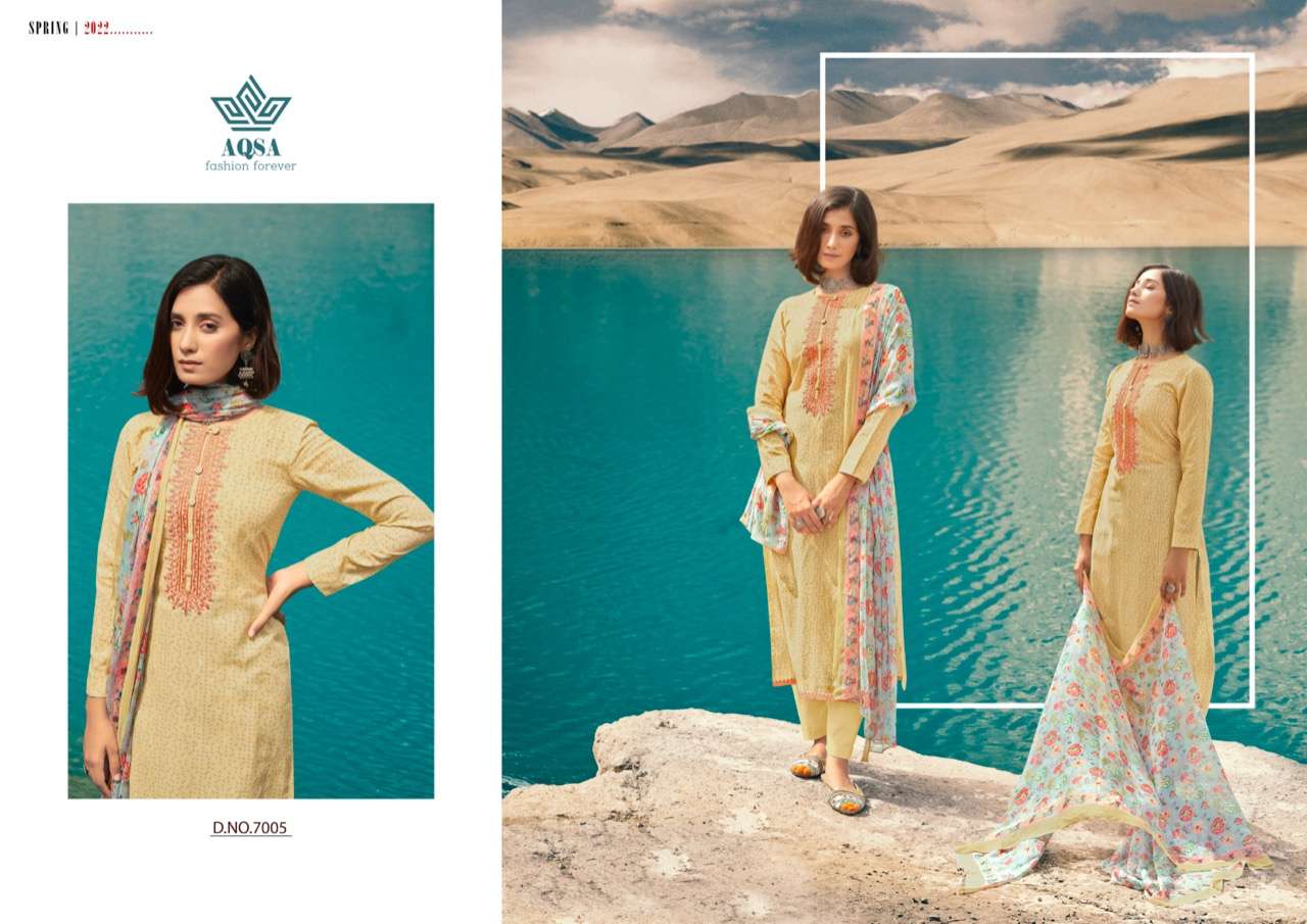 VRITIKA BY AQSA 7001 TO 7006 SERIES BEAUTIFUL SUITS COLORFUL STYLISH FANCY CASUAL WEAR & ETHNIC WEAR CAMBRIC PRINT DRESSES AT WHOLESALE PRICE