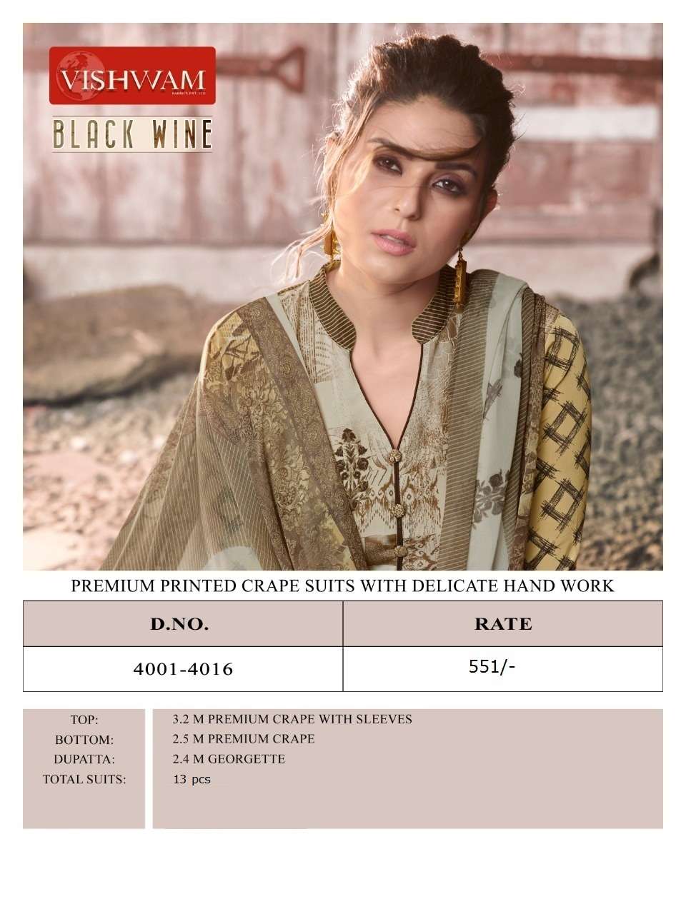 BLACK WINE BY VISHWAM FABRICS BEAUTIFUL SUITS COLORFUL STYLISH FANCY CASUAL WEAR & ETHNIC WEAR PREMIUM CREPE DRESSES AT WHOLESALE PRICE