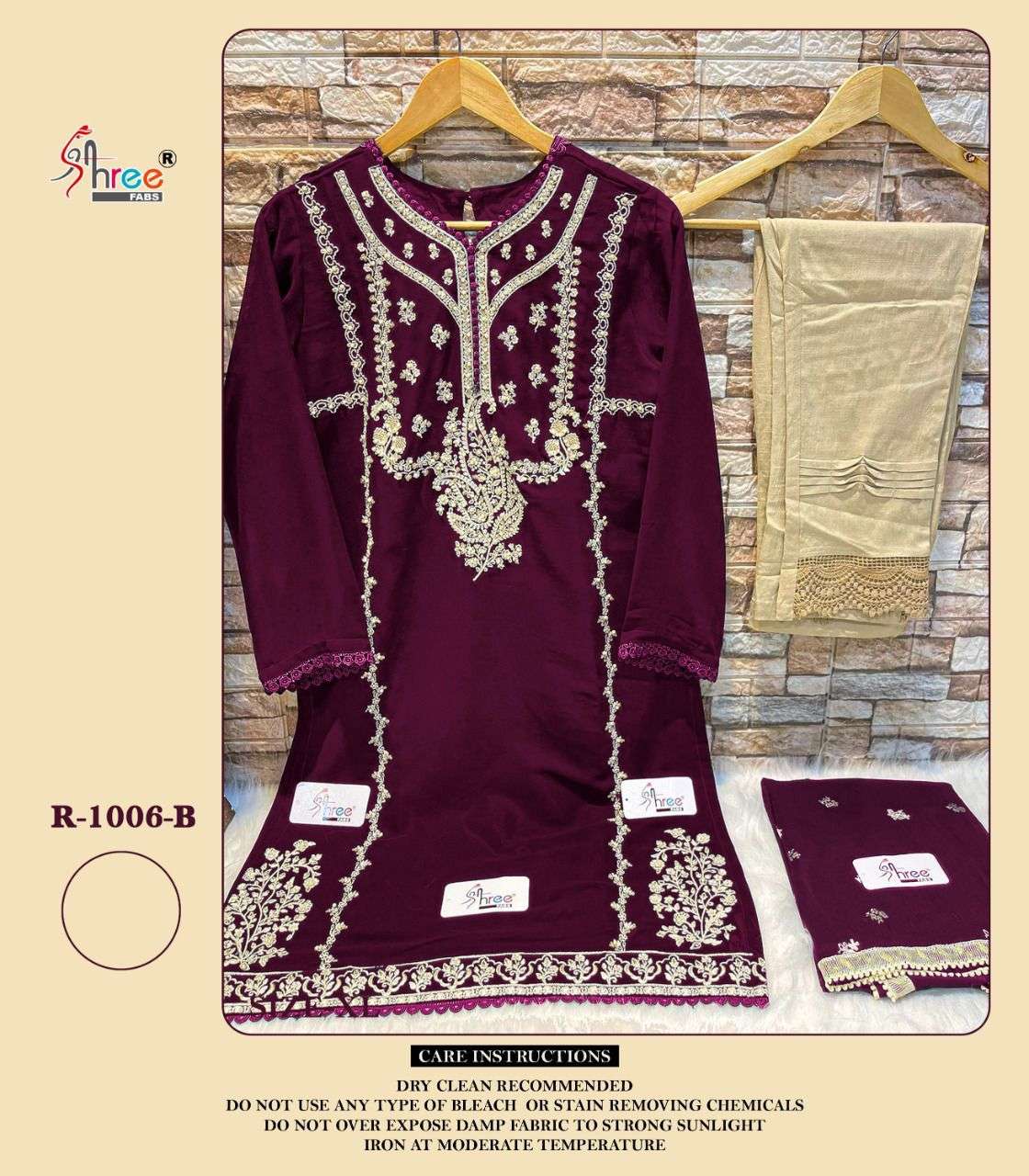SHREE FABS HIT DESIGN R-1006 COLOURS BY SHREE FABS R-1006-A TO R-1006-B SERIES BEAUTIFUL STYLISH PAKISTANI SUITS FANCY COLORFUL CASUAL WEAR & ETHNIC WEAR & READY TO WEAR GEORGETTE DRESSES AT WHOLESALE PRICE