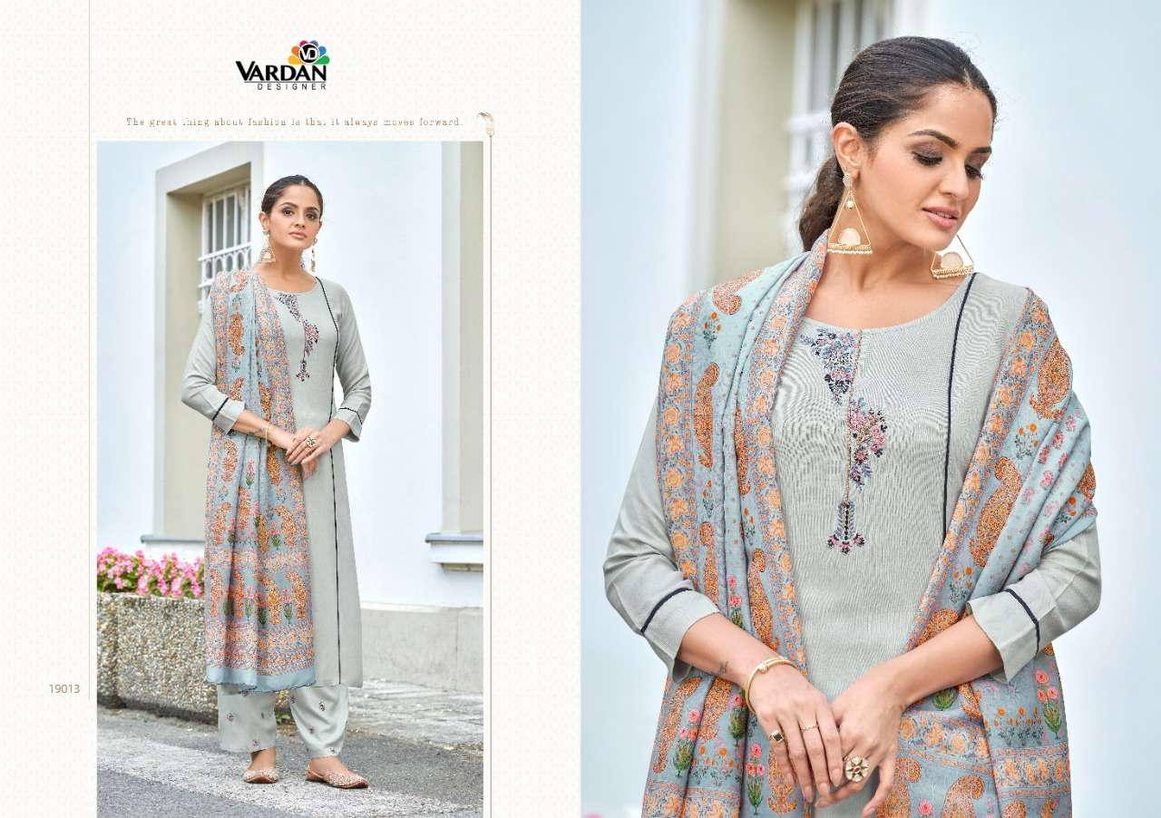 Meera Vol-1 By Vardan Designer 19011 To 19013 Series Beautiful Suits Colorful Stylish Fancy Casual Wear & Ethnic Wear Rayon Embroidered Dresses At Wholesale Price
