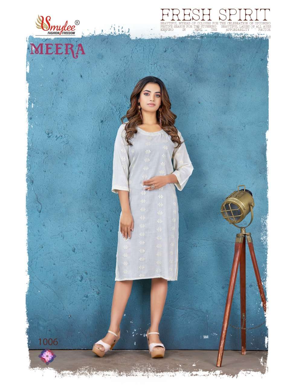MEERA BY SMYLEE 1001 TO 1008 SERIES DESIGNER STYLISH FANCY COLORFUL BEAUTIFUL PARTY WEAR & ETHNIC WEAR COLLECTION PURE RAYON KURTIS AT WHOLESALE PRICE
