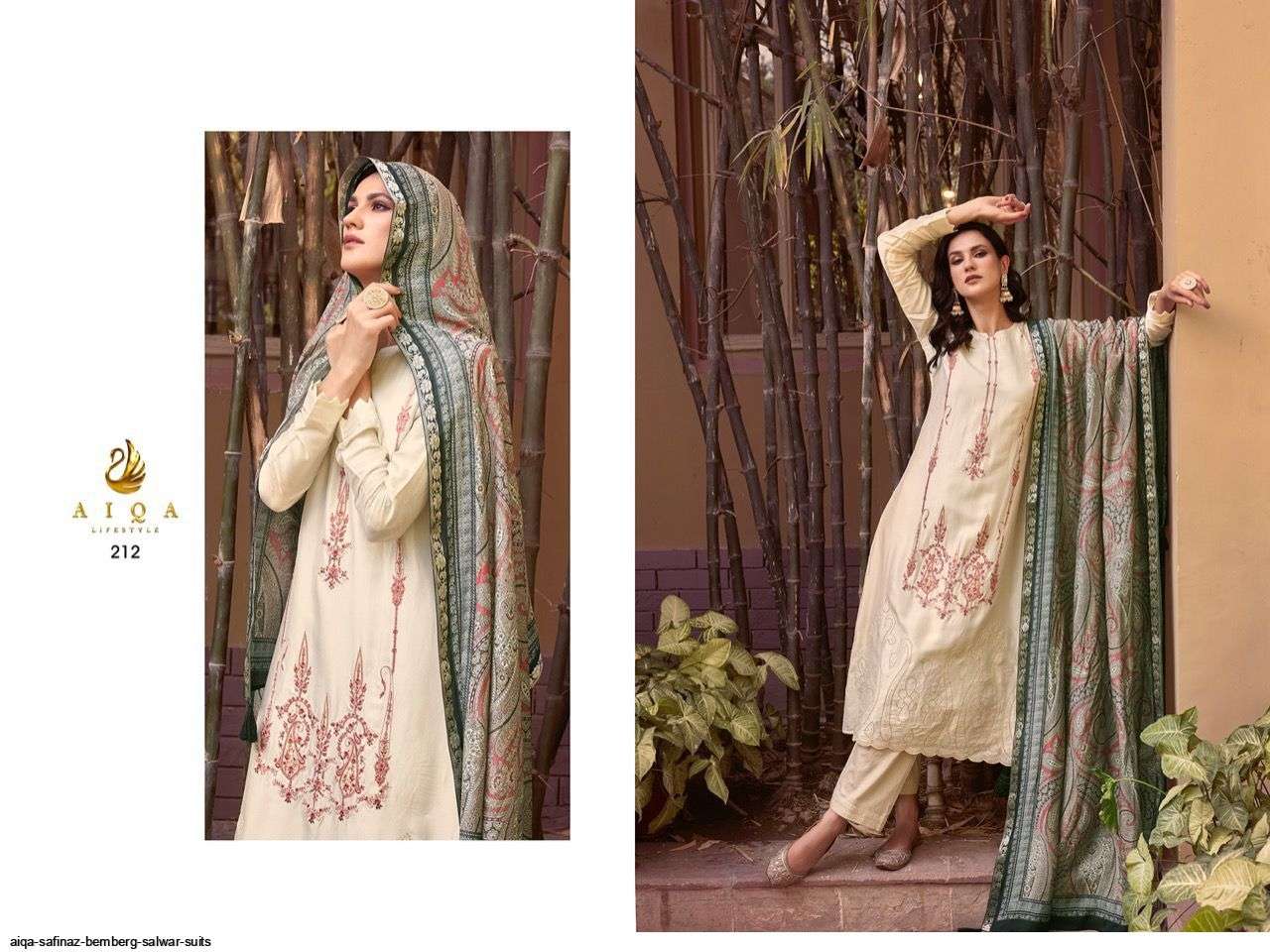 SAFINAZ BY AIQA 209 TO 216 SERIES BEAUTIFUL SUITS COLORFUL STYLISH FANCY CASUAL WEAR & ETHNIC WEAR PURE BEMBERG SILK DRESSES AT WHOLESALE PRICE