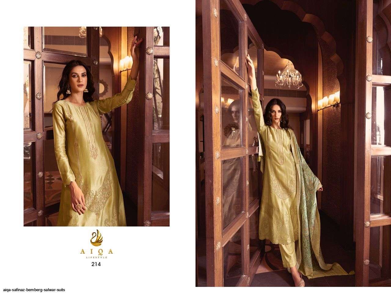 SAFINAZ BY AIQA 209 TO 216 SERIES BEAUTIFUL SUITS COLORFUL STYLISH FANCY CASUAL WEAR & ETHNIC WEAR PURE BEMBERG SILK DRESSES AT WHOLESALE PRICE