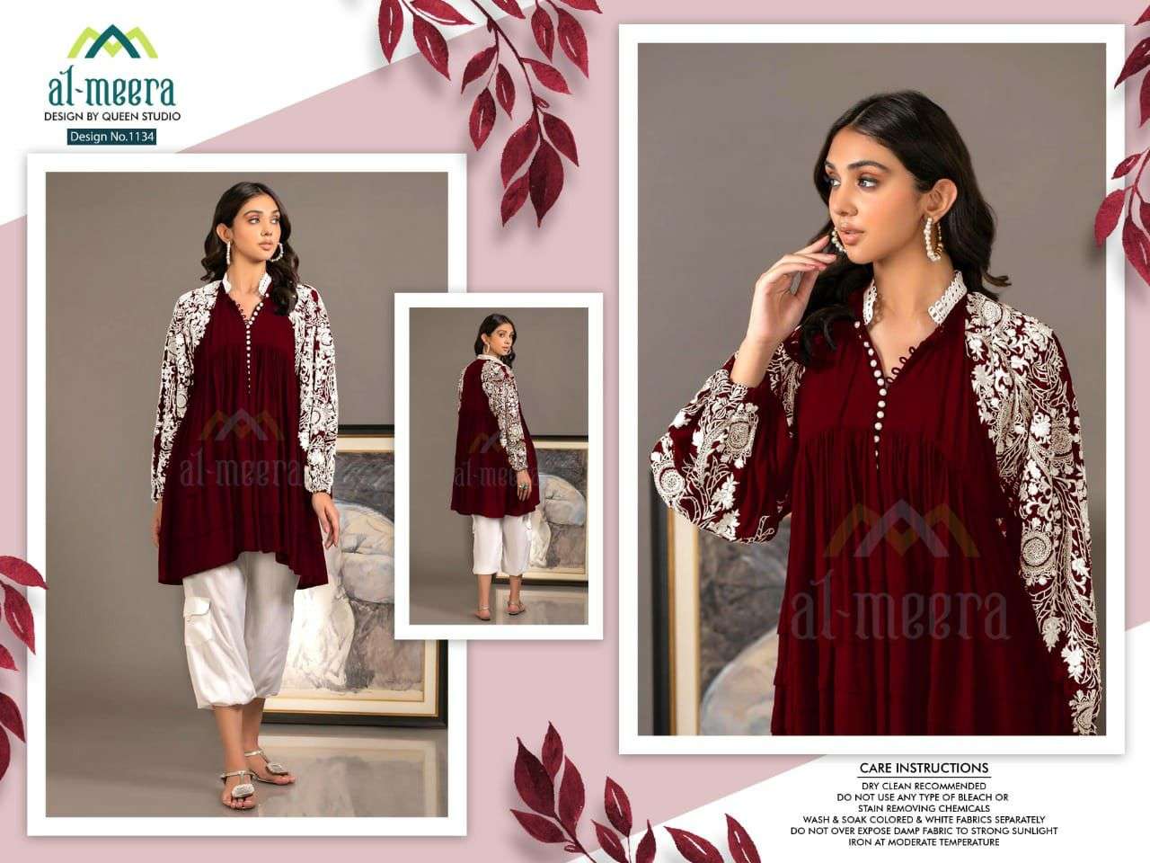 Al-Meera Hit Design 1134 Colours By Al-Meera 1134-A To 1134-D Series Stylish Fancy Beautiful Colorful Casual Wear & Ethnic Wear Rayon Kurtis With Bottom At Wholesale Price
