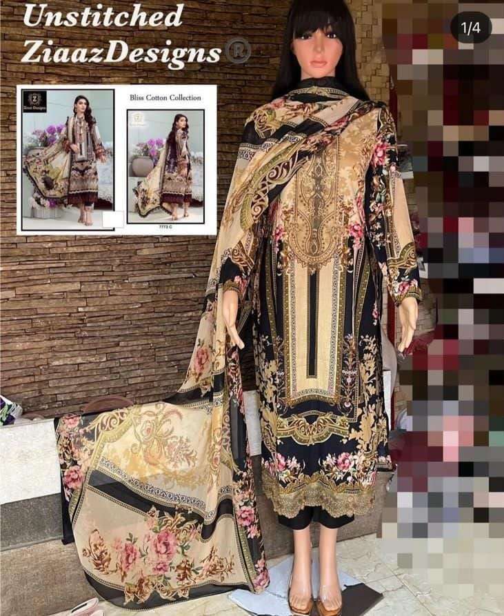 BLISS COTTON COLLECTION BY ZIAAZ DESIGNS BEAUTIFUL PAKISTANI SUITS COLORFUL STYLISH FANCY CASUAL WEAR & ETHNIC WEAR COTTON PRINT DRESSES AT WHOLESALE PRICE