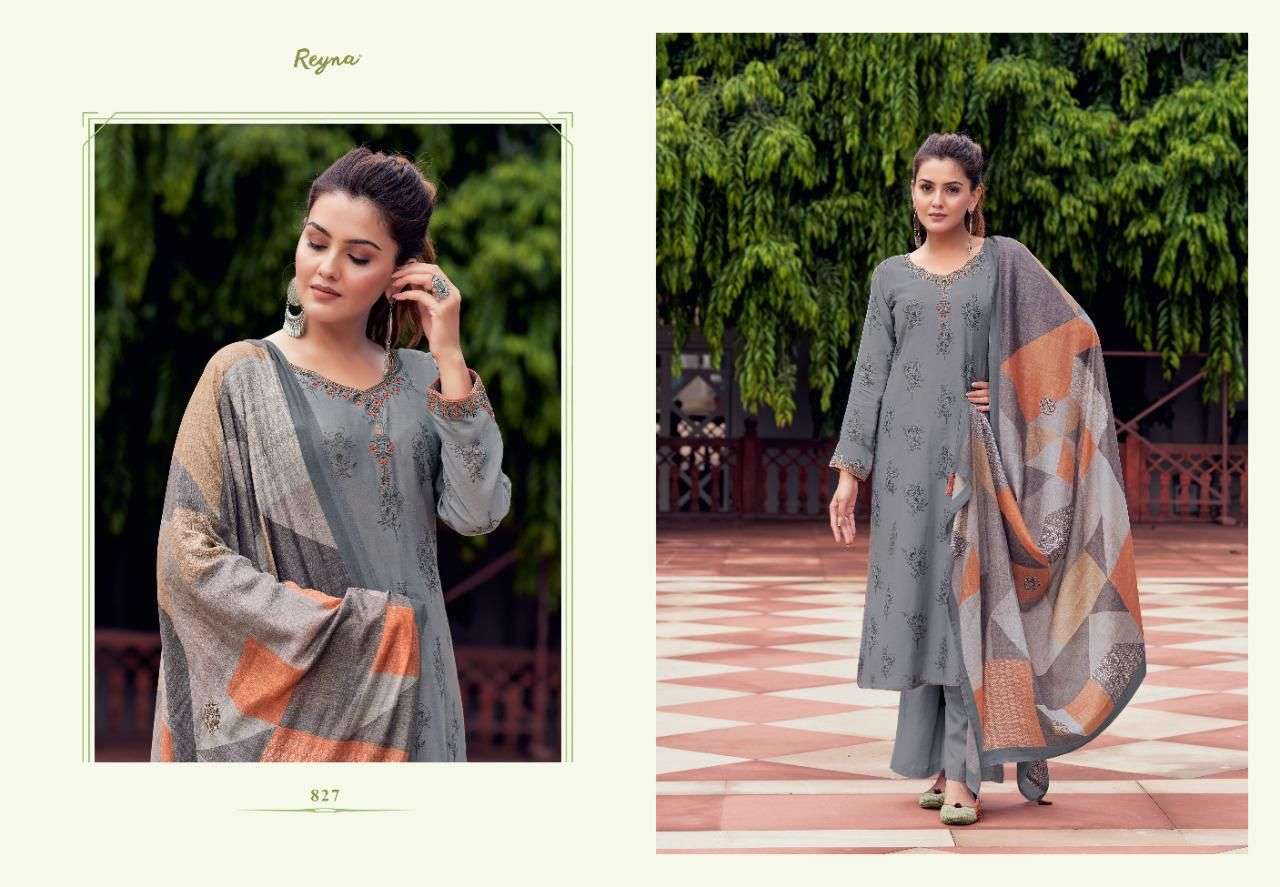 RANG BY REYNA 821 TO 827 SERIES BEAUTIFUL SUITS COLORFUL STYLISH FANCY CASUAL WEAR & ETHNIC WEAR PURE BEMBERG SILK DRESSES AT WHOLESALE PRICE