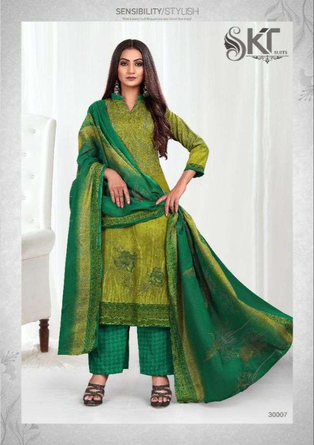 SAANVI BY SKT SUITS 30001 TO 30012 SERIES BEAUTIFUL SUITS COLORFUL STYLISH FANCY CASUAL WEAR & ETHNIC WEAR SOFT COTTON DRESSES AT WHOLESALE PRICE