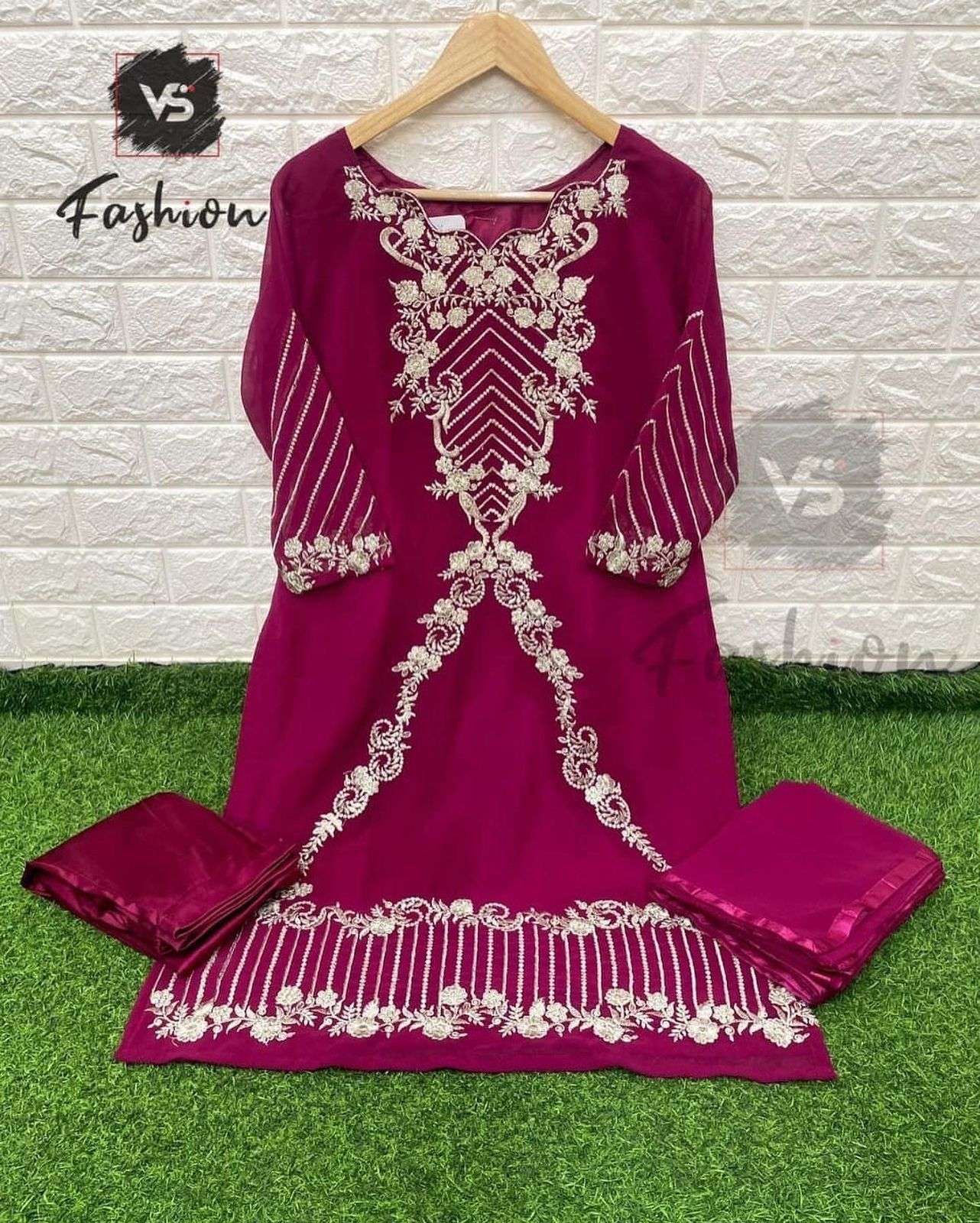 V S FASHION HIT DESIGN 603 BY V S FASHION BEAUTIFUL PAKISTANI SUITS COLORFUL STYLISH FANCY CASUAL WEAR & ETHNIC WEAR FAUX GEORGETTE DRESSES AT WHOLESALE PRICE