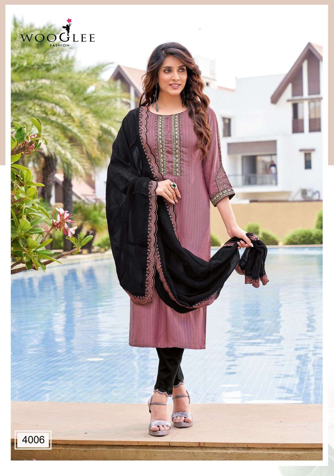 VIRANGNA BY WOOGLEE 4001 TO 4006 SERIES BEAUTIFUL SUITS COLORFUL STYLISH FANCY CASUAL WEAR & ETHNIC WEAR RAYON DRESSES AT WHOLESALE PRICE