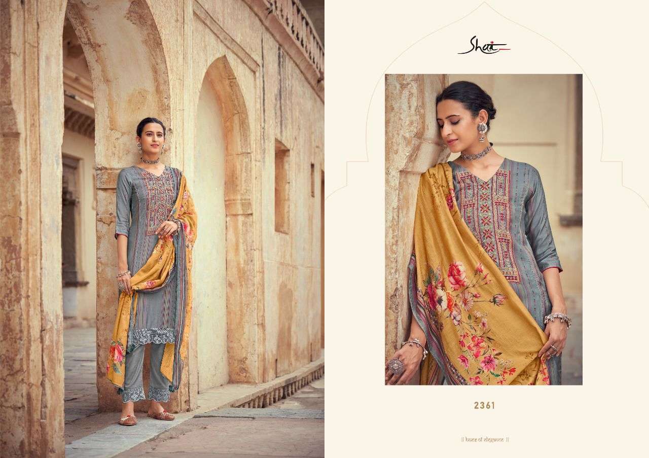 ZOHRA BY SHAI 2361 TO 2365 SERIES BEAUTIFUL SUITS COLORFUL STYLISH FANCY CASUAL WEAR & ETHNIC WEAR PURE SILK PRINT DRESSES AT WHOLESALE PRICE