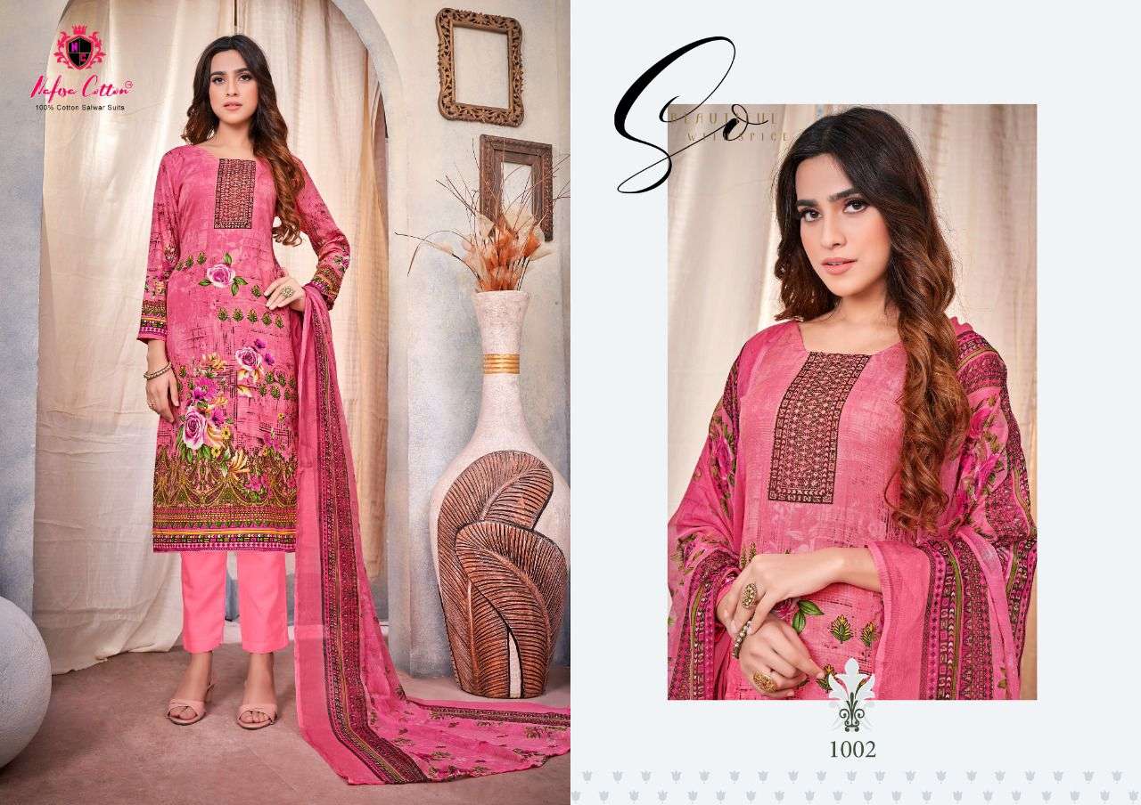 AFLATOON BY NAFISA COTTON 1001 TO 1010 SERIES BEAUTIFUL SUITS COLORFUL STYLISH FANCY CASUAL WEAR & ETHNIC WEAR SOFT COTTON DRESSES AT WHOLESALE PRICE