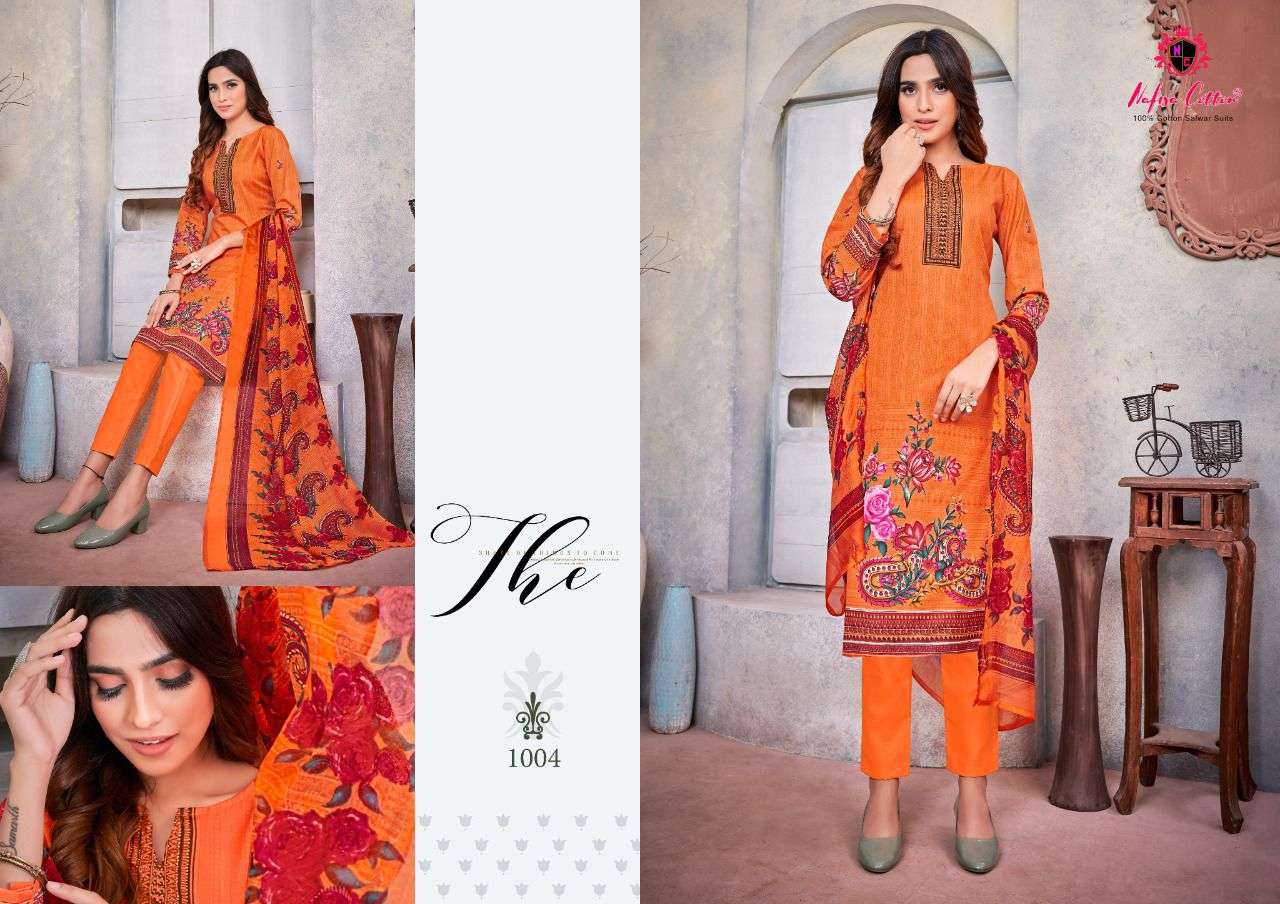 AFLATOON BY NAFISA COTTON 1001 TO 1010 SERIES BEAUTIFUL SUITS COLORFUL STYLISH FANCY CASUAL WEAR & ETHNIC WEAR SOFT COTTON DRESSES AT WHOLESALE PRICE