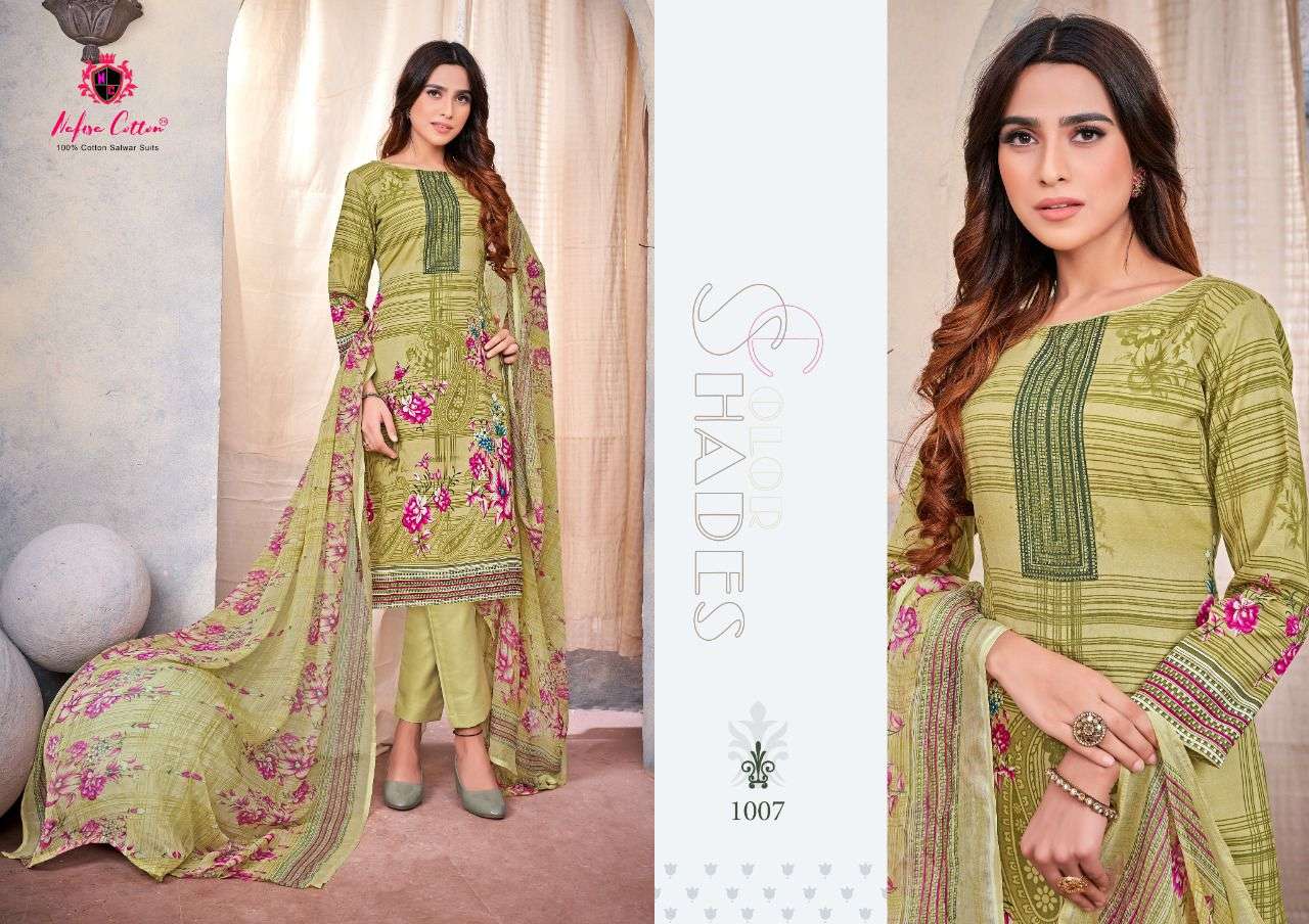 AFLATOON BY NAFISA COTTON 1001 TO 1010 SERIES BEAUTIFUL SUITS COLORFUL STYLISH FANCY CASUAL WEAR & ETHNIC WEAR SOFT COTTON DRESSES AT WHOLESALE PRICE