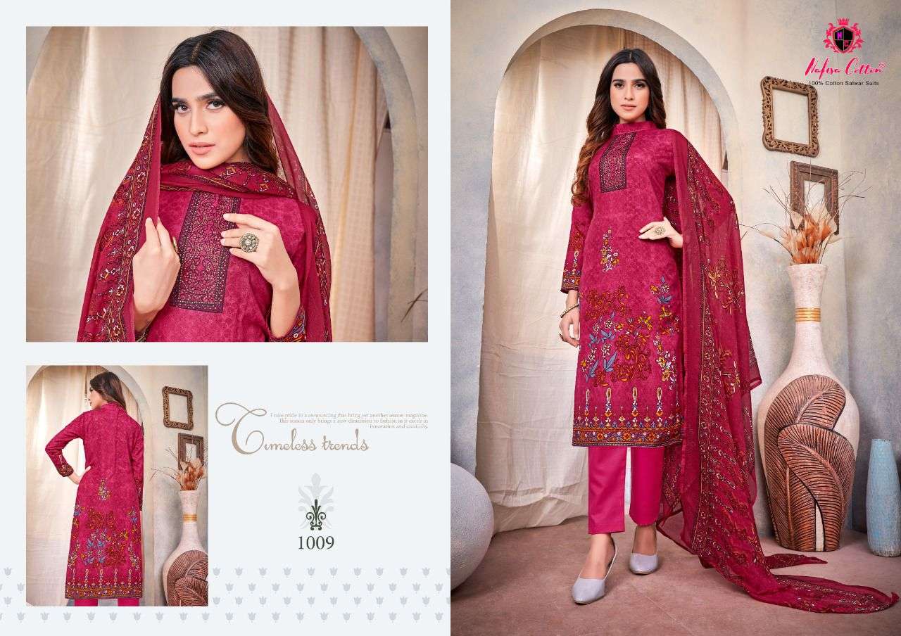 AFLATOON BY NAFISA COTTON 1001 TO 1010 SERIES BEAUTIFUL SUITS COLORFUL STYLISH FANCY CASUAL WEAR & ETHNIC WEAR SOFT COTTON DRESSES AT WHOLESALE PRICE