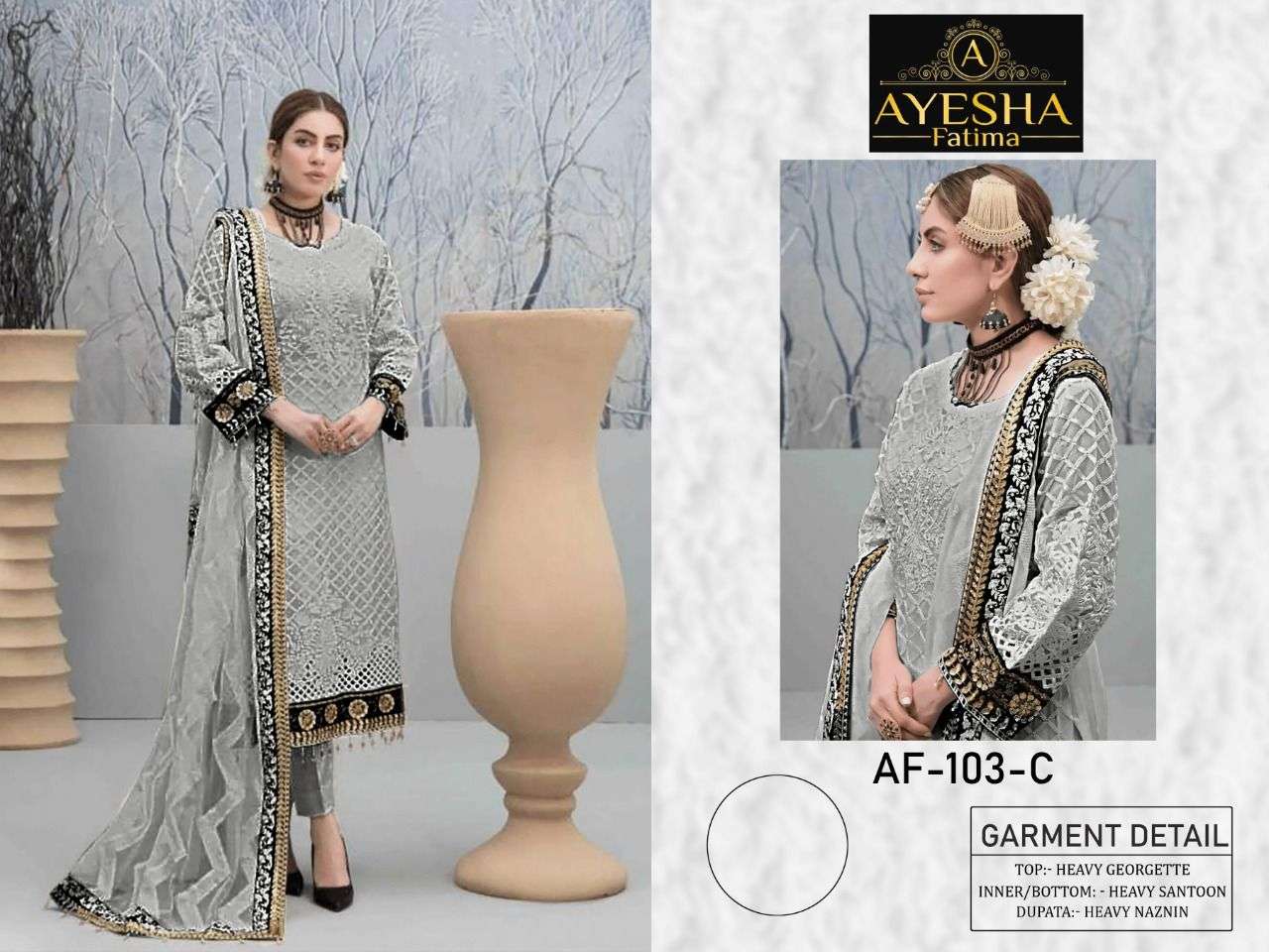 AF-102 COLOURS BY AYESHA FATIMA 102-A TO 102-D SERIES BEAUTIFUL PAKISTANI SUITS COLORFUL STYLISH FANCY CASUAL WEAR & ETHNIC WEAR HEAVY GEORGETTE DRESSES AT WHOLESALE PRICE