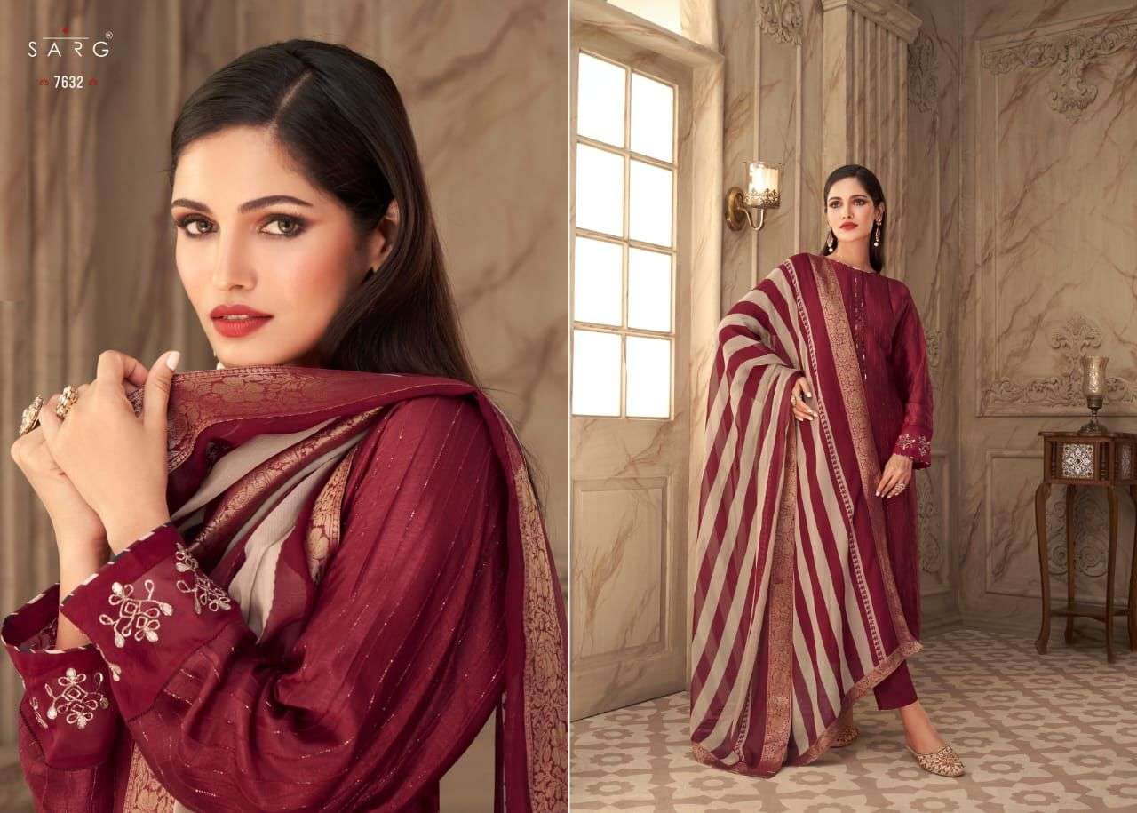DHARI BY SARG BEAUTIFUL SUITS COLORFUL STYLISH FANCY CASUAL WEAR & ETHNIC WEAR JACQUARD DRESSES AT WHOLESALE PRICE