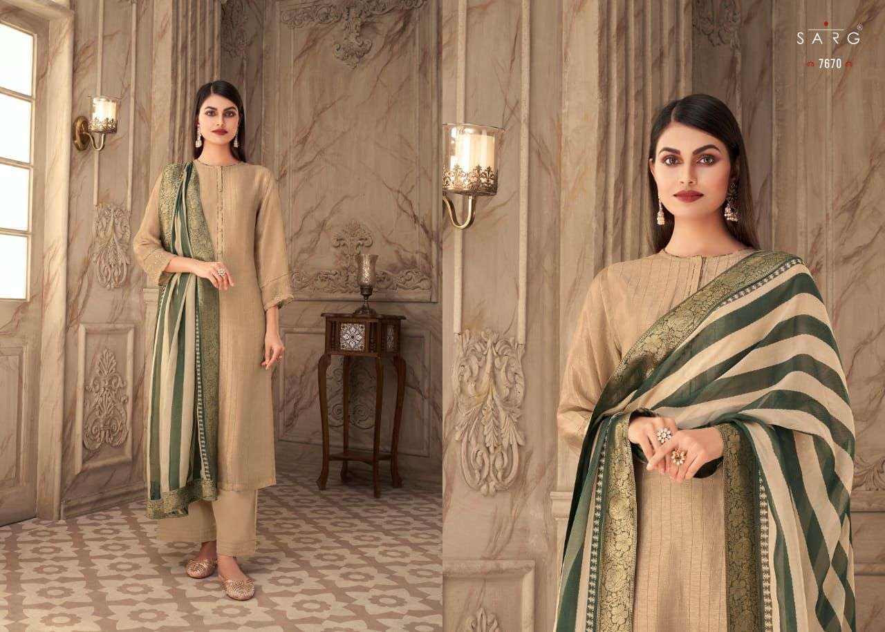 DHARI BY SARG BEAUTIFUL SUITS COLORFUL STYLISH FANCY CASUAL WEAR & ETHNIC WEAR JACQUARD DRESSES AT WHOLESALE PRICE