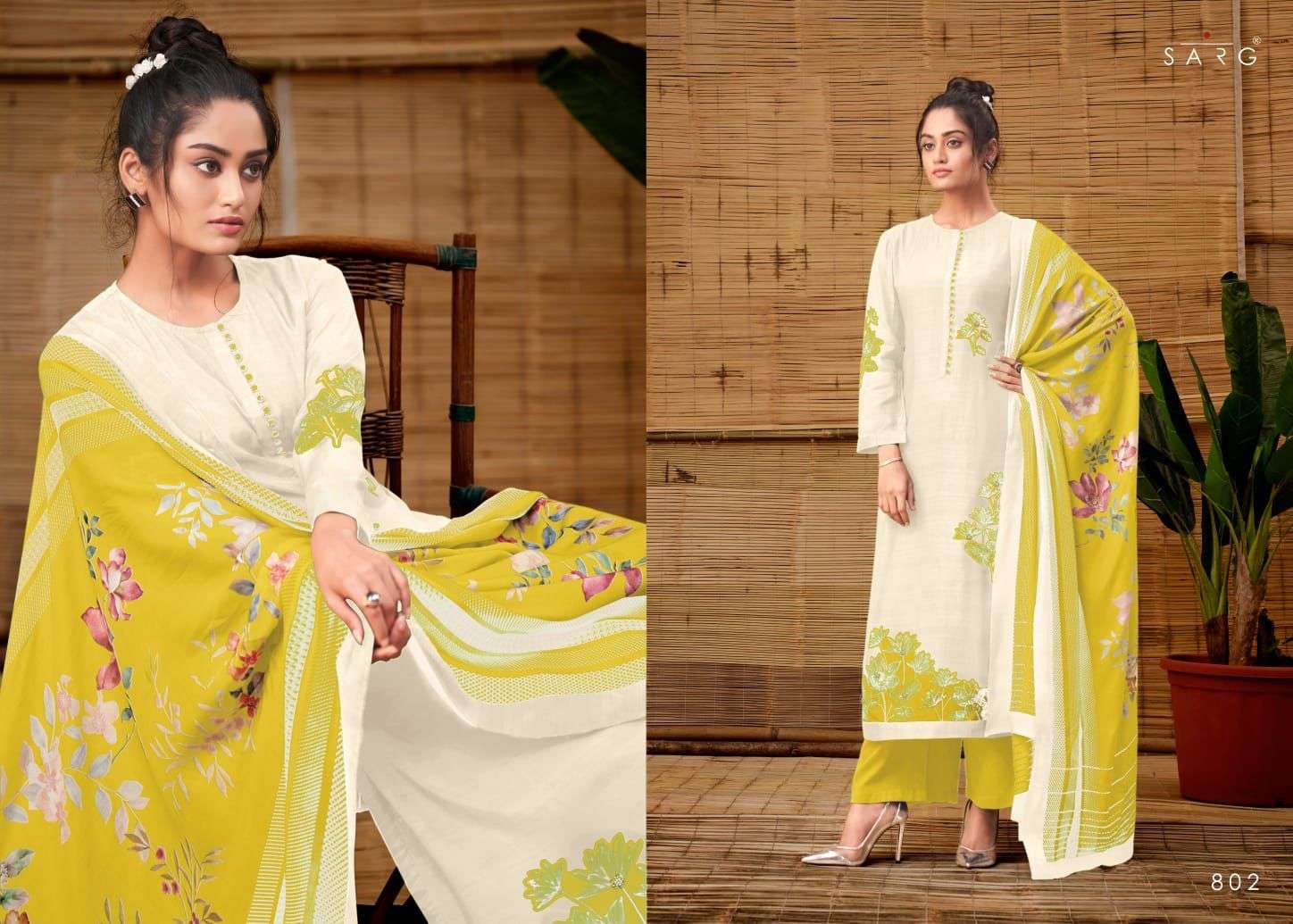 EVELYN BY SARG BEAUTIFUL SUITS COLORFUL STYLISH FANCY CASUAL WEAR & ETHNIC WEAR MUSLIN SILK PRINT DRESSES AT WHOLESALE PRICE