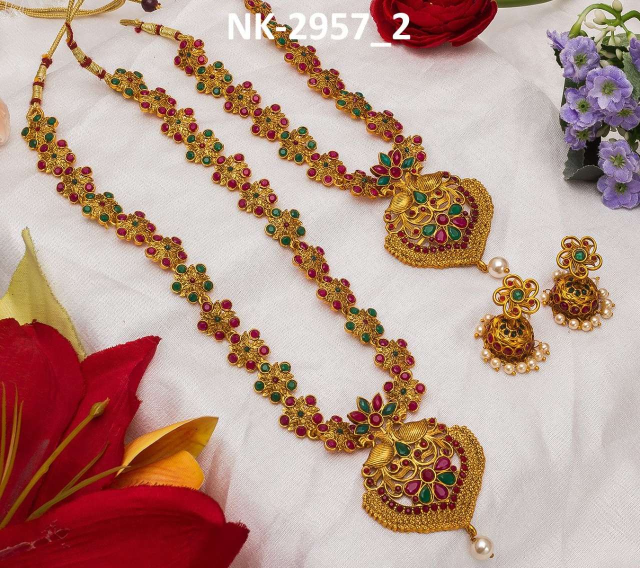 NK-2954 BY FASHID WHOLESALE TRADITIONAL ARTIFICIAL JEWELLERY FOR INDIAN ATTIRE AT EXCLUSIVE RANGE.