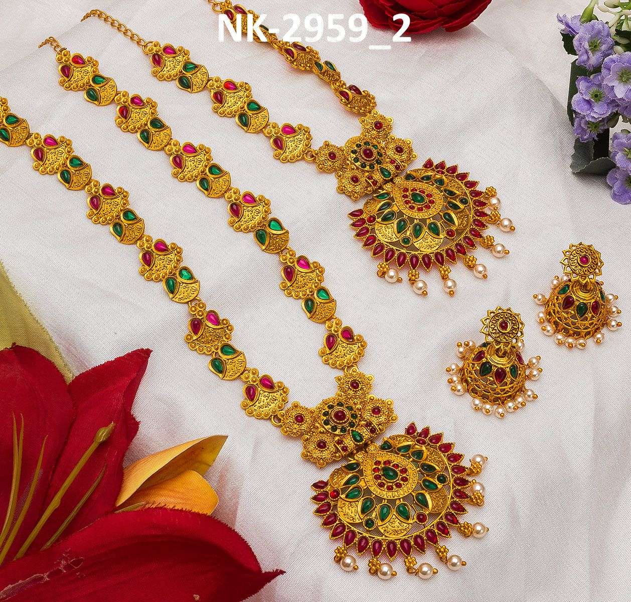 NK-2954 BY FASHID WHOLESALE TRADITIONAL ARTIFICIAL JEWELLERY FOR INDIAN ATTIRE AT EXCLUSIVE RANGE.