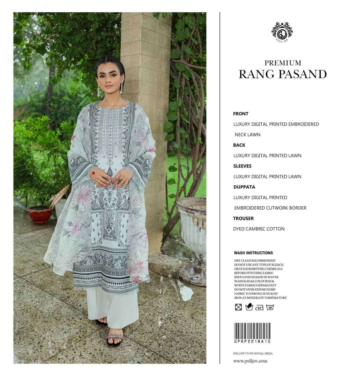 ORIGINAL PAKISTANI PREMIUM RANG PASAND BY GULL LEE 01 TO 12 SERIES BEAUTIFUL PAKISTANI SUITS COLORFUL STYLISH FANCY CASUAL WEAR & ETHNIC WEAR FANCY DRESSES AT WHOLESALE PRICE