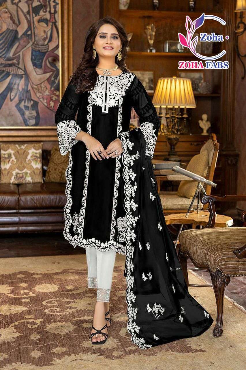 ZOHA 786 COLOURS BY ZOHA FABS 786-A TO 786-E SERIES BEAUTIFUL PAKISTANI SUITS COLORFUL STYLISH FANCY CASUAL WEAR & ETHNIC WEAR HEAVY GEORGETTE DRESSES AT WHOLESALE PRICE
