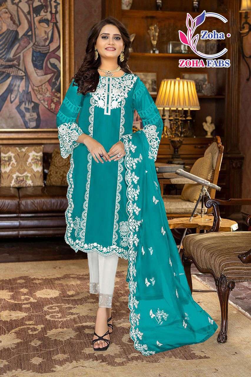 ZOHA 786 COLOURS BY ZOHA FABS 786-A TO 786-E SERIES BEAUTIFUL PAKISTANI SUITS COLORFUL STYLISH FANCY CASUAL WEAR & ETHNIC WEAR HEAVY GEORGETTE DRESSES AT WHOLESALE PRICE