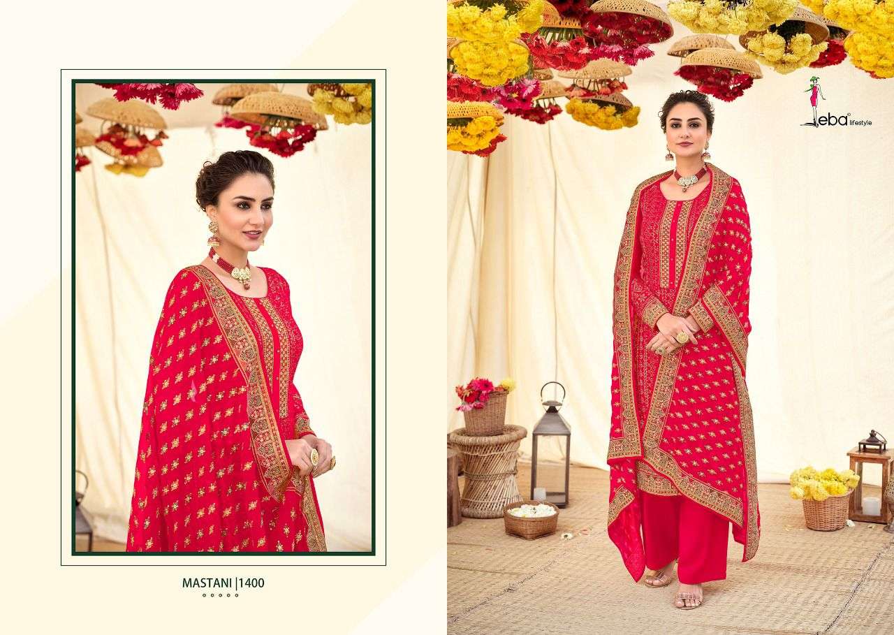 Mastani By Eba Lifestyle 1399 To 1402 Series Beautiful Sharara Suits Colorful Stylish Fancy Casual Wear & Ethnic Wear Georgette Embroidered Dresses At Wholesale Price