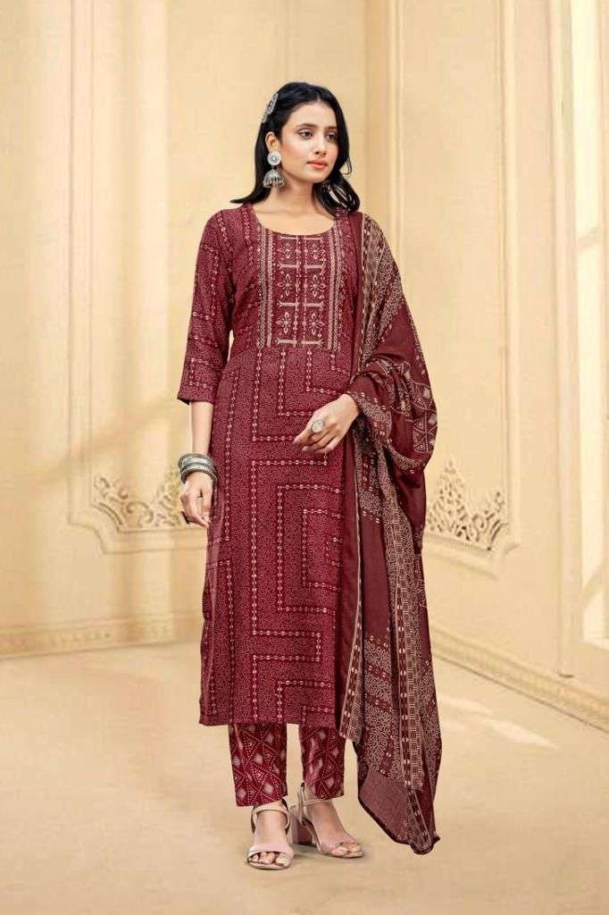 NITYA BY RAZZO EXPORTS 01 TO 03 SERIES BEAUTIFUL SUITS COLORFUL STYLISH FANCY CASUAL WEAR & ETHNIC WEAR CAPSULE PRINT DRESSES AT WHOLESALE PRICE