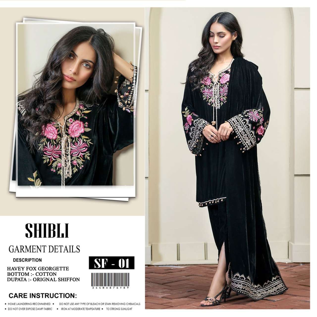 SF-01 COLOURS BY SHIBLI 01-A TO 01-B SERIES BEAUTIFUL PAKISTANI SUITS COLORFUL STYLISH FANCY CASUAL WEAR & ETHNIC WEAR FAUX GEORGETTE DRESSES AT WHOLESALE PRICE