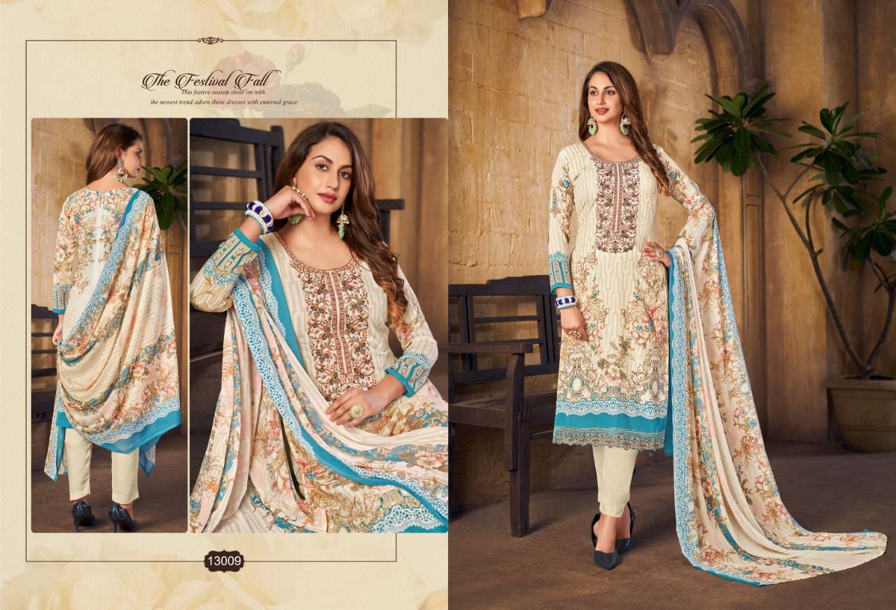 VOLUME VOL-13 BY PAKIZA PRINTS 1301 TO 1310 SERIES BEAUTIFUL SUITS COLORFUL STYLISH FANCY CASUAL WEAR & ETHNIC WEAR CREPE DRESSES AT WHOLESALE PRICE