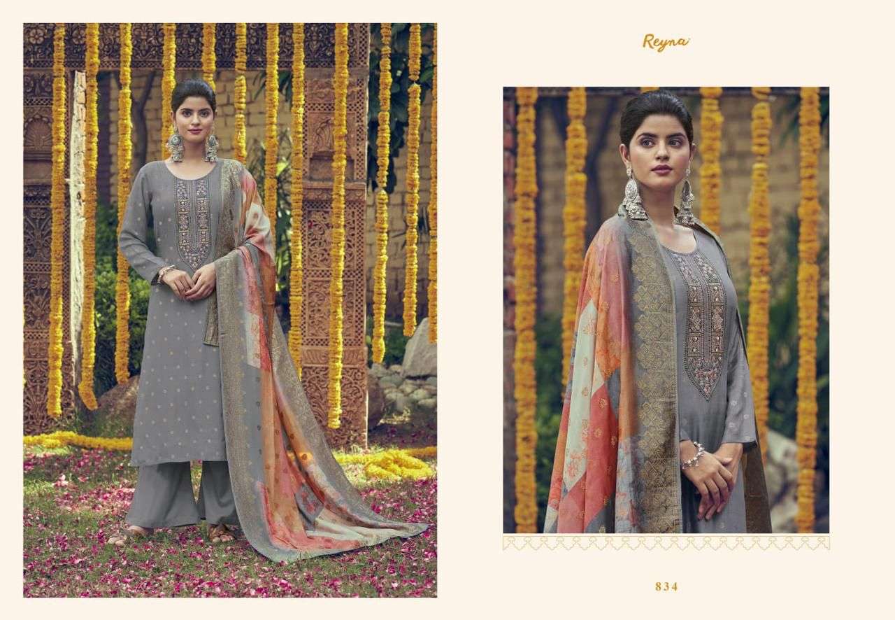 Genda Phool By Reyna 831 To 837 Series Beautiful Suits Colorful Stylish Fancy Casual Wear & Ethnic Wear Bemberg Silk Dresses At Wholesale Price
